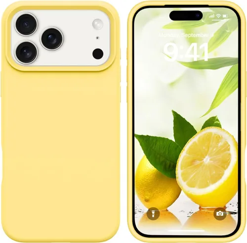 Vista 113 de GUAGUA Funda compatible con iPhone 17 Pro Max de 6.9 pulgadas, silicona líquida, goma de gel suave, delgada, forro de microfibra delgada