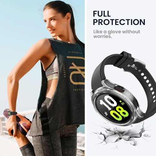 Vista 7 de Tensea Funda protectora de pantalla impermeable para Samsung Galaxy Watch FE 2024 y 5 2022 y 4 2021, accesorios de 1.575 in, cubierta protectora