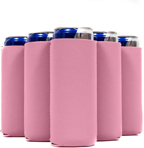 Vista 18 de QualityPerfection Fundas delgadas para enfriar latas, cerveza/energía (paquete de 6) para bebidas en blanco, 12 onzas, alta calidad, 0.157 in
