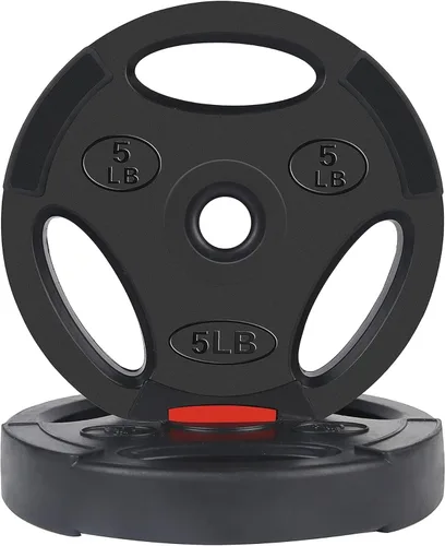 Vista 3 de Signature Fitness Vinyl Standard Plate Weight Plate for Strength Training and Weightlifting, Multiple Sizes