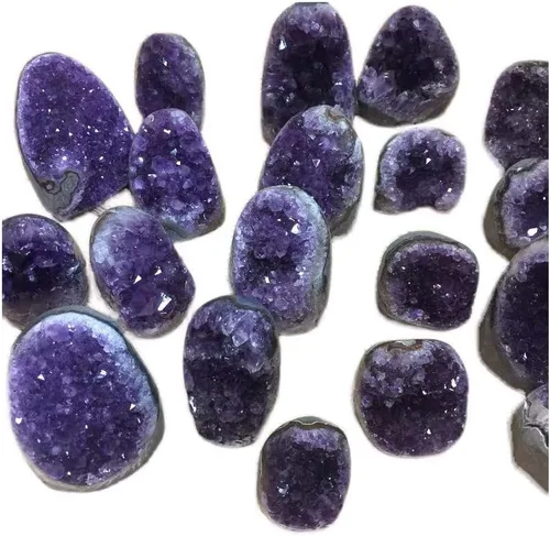 Vista 9 de StoneStory Piedra natural de racimo de amatista uruguay para cristales curativos para decoración del hogar Reiki de 14.11-17.64 oz