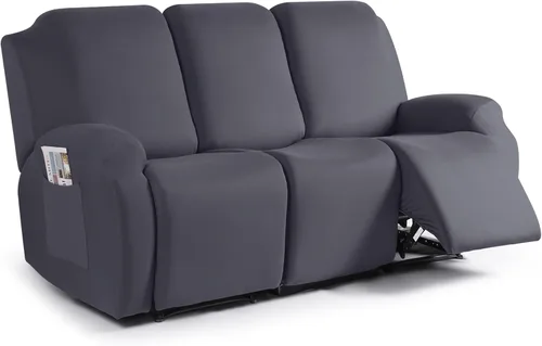Vista 49 de TAOCOCO Fundas Elásticas para Sillones Reclinables de 3 Piezas Fundas Sólidas para Muebles Funda para Sillón Reclinable Fundas Deslizables