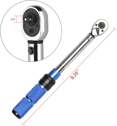 Vista 8 de Juego de llaves dinamométricas para bicicleta, llave dinamométrica de 1/4 pulgadas de 2 a 24 Nm Bicycle Torque Wrench for MTB Mountain Road Bikes