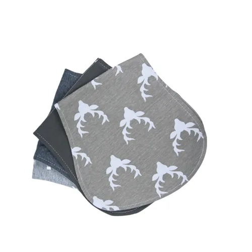 Vista 6 de Paños para Eructos de Bebé Juego de Paños para Eructos Curvados Absorbentes y Suaves Valiosos Paquete de 4 Dobles Capas (Tono Gris Ciervo)