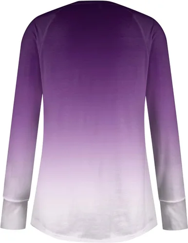 Vista 2 de Summer Tops for Women Long Sleeve Round Neck T Shirts Printing Leaky Thumb Pullover Tops Hide Belly Blouses