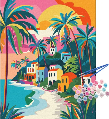 Vista 12 de TOCARE Kit de pintura por números de mariposas y flores para adultos principiantes, lienzo de pintura para adultos por números, juegos de pintura