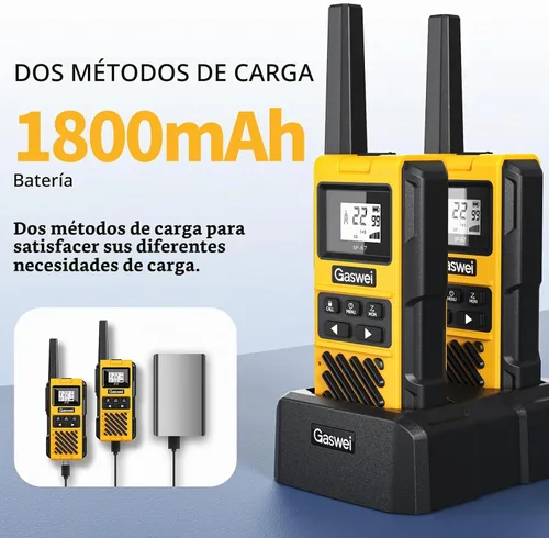 Vista 8 de Gaswei G1pro Walkie Talkie de largo alcance IP67 impermeable 22 canales