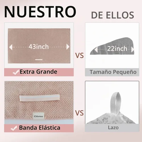 Vista 4 de Chloven Jumbo - Toalla de microfibra grande para cabello grueso para mujer