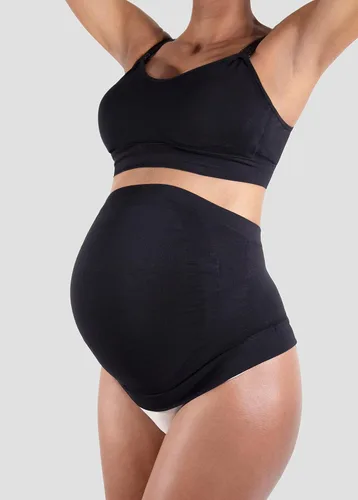 Vista 3 de Ingrid & Isabel Basics - Banda para el vientre sin costuras, cinturón de soporte refrescante para el vientre y la espalda, ébano, talla ML
