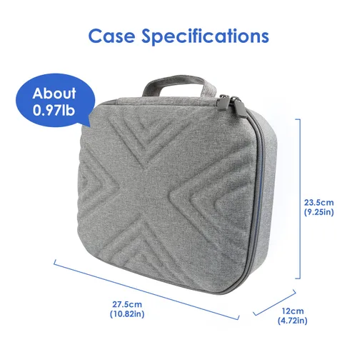 Vista 4 de ZyberGears VR Carrying Case Compatible with Quest 2, VR Headset Lightweight Travel Case for Meta Quest 2 Accessories - Gray