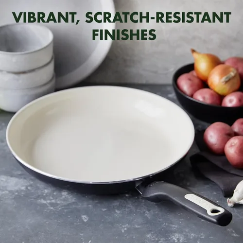 Vista 5 de GreenPan Rio Healthy Ceramic - Sartén antiadherente de 13.5 pulgadas, sin PFAS, apta para lavavajillas, color negro