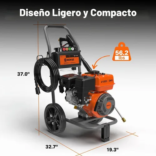 Vista 8 de NOVUS Gas Pressure Washer 3500 PSI 2.6 GPM, 212cc Gas Engine Power Washer