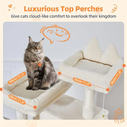 Vista 100 de Taoqimiao Árbol para gatos de 57.5 pulgadas, torre para gatos de interior para adultos, condominio extragrande para gatos, 8 postes rascadores