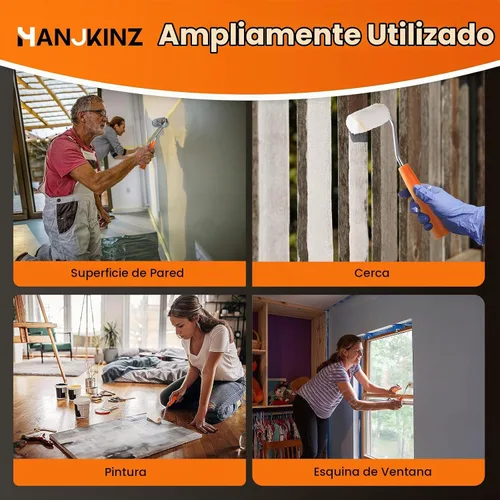 Vista 3 de Kit de rodillos de pintura, kit de 15 rodillos de pintura pequeños de 2 pulgadas con cubiertas de rodillo de pintura de microfibra, bandeja
