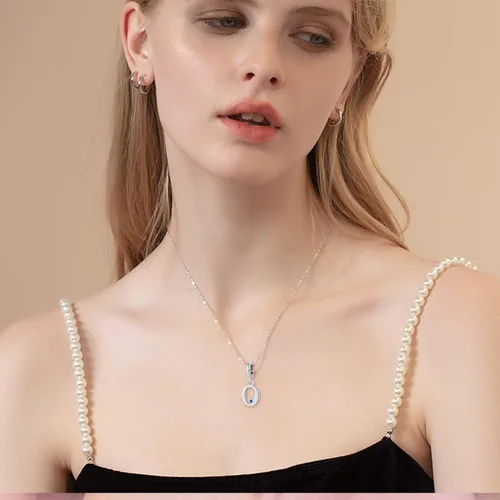 Vista 4 de QeenseKc Lucky Number 0-9 - Abalorio con forma de corazón con circonita cúbica, regalo de graduación para pulsera Pandora