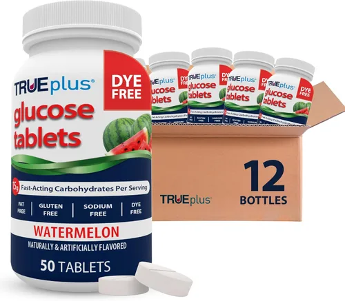 Vista 19 de TRUEplus® Tabletas de glucosa, sabor surtido (uva, frambuesa, naranja), botella de 50 unidades (1) Chewable Tablets, 15g Fast-Acting