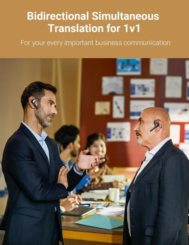 Vista 2 de Timekettle W4 Pro - Audífonos intérprete AI, traducción bidireccional de voz en tiempo real, más de 50 idiomas, traductor Bluetooth de video