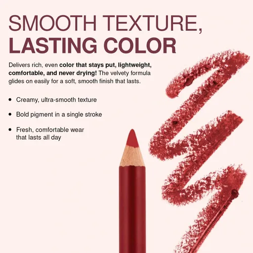 Vista 7 de Palladio Lápiz delineador de labios, de madera, firme pero suave, contornea y delinea con facilidad, labios perfectamente delineados, cómodo