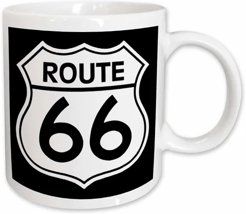 Vista 10 de 3dRose Route 66 - Taza de dos tonos, 11 onzas, negro/blanco, taza_110012_4