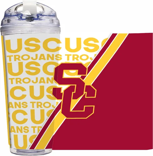 Vista 25 de Rico Industries Taza acrílica NCAA estándar de 24 onzas con tapa con bisagra, taza de doble pared oficialmente licenciada con pajita