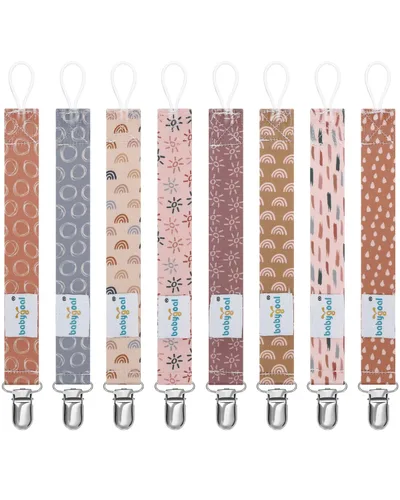 Vista 13 de Babygoal 6PBM05-HZ Juego de 6 prendedores para chupón para niños y niñas, se adaptan a la mayoría de los estilos de chupones y juguetes de dentición
