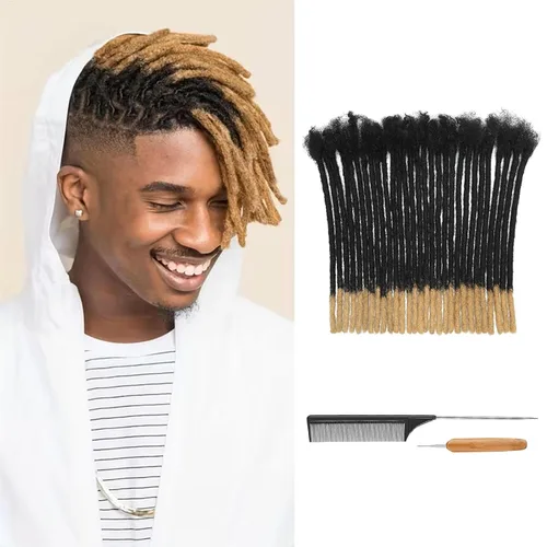 Vista 39 de Extensiones de Rastas de Cabello Humano 0.4cm de Grosor 4 Pulgadas 20 Hebras 100% Cabello Humano Real para Hombres/Mujeres/Niños Completamente
