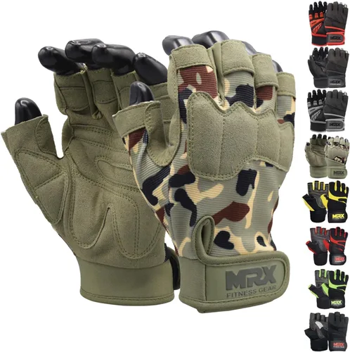 Vista 15 de MRX - Guantes de levantamiento de pesas para hombres, guantes de entrenamiento para hombre, guantes de levantamiento de muñeca, guantes de gimnasio