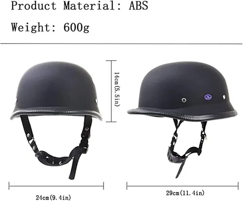 Vista 5 de Casco de motocicleta de estilo alemán vintage, casco delgado para adultos, hombres y mujeres, novedoso casco de media cara aprobado por DOT, casco
