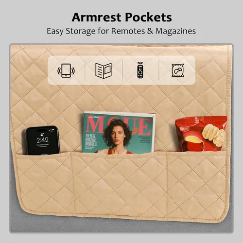 Vista 7 de Fundas para sofá modular, impermeables, 6 piezas, fundas de sofá en forma de L, lavables, antideslizantes, fundas para sofá seccional, suaves
