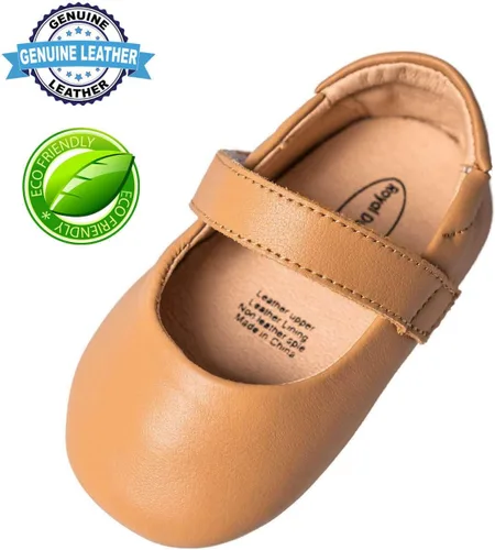 Vista 3 de Zapatos de bebé de cuero genuino para niñas y niños pequeños Mary Jane Zapatos de caminar Prewalker princesa vestido de boda zapatos zapatos