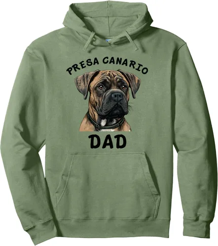 Vista 5 de Presa Canario - Sudadera con capucha para papá, perro, papá, amante de las mascotas, diseño de pata de mamá, Gris