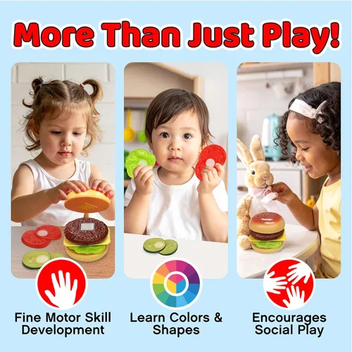 Vista 2 de Small World Toys Living - Build-A-Burger - Juego de 8 piezas