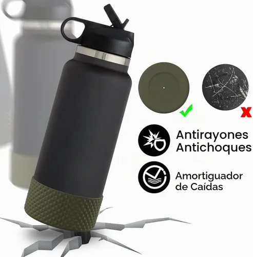 Vista 3 de WUQID Protector para Botella de Agua, Protector de Silicona con Diseño de Diamante Compatible con Vaso Stanleyy de 20-40oz y Botella Hydroo Flask