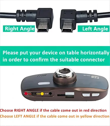 Vista 10 de 3M USB A a Mini B Cable USB de 90 grados de sincronización de datos con 5 clips de cableado para Nextbase Dash Cam Car GPS Navigator DVR Cámara