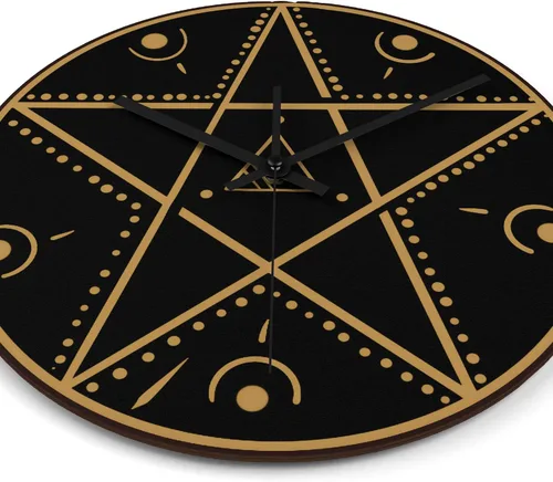 Vista 6 de Reloj de pared de madera para decoración del hogar, tablero de Ouija, pegatinas de números de bricolaje, cocina esotérica, dormitorio, brujería