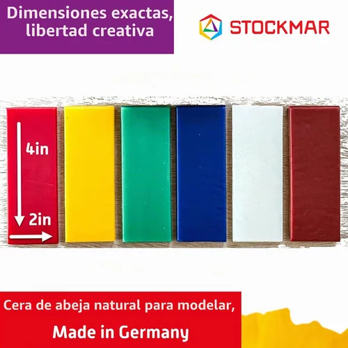 Vista 3 de Stockmar Cera de abejas para modelar - 6 Colores - 3.937x1.575 in
