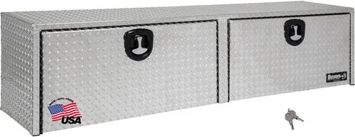 Vista 15 de Buyers Products 1701551 - Caja de herramientas para camión de aluminio plateado con tapa superior de rodamiento de diamante, 72 x 13 x 16 pulgadas