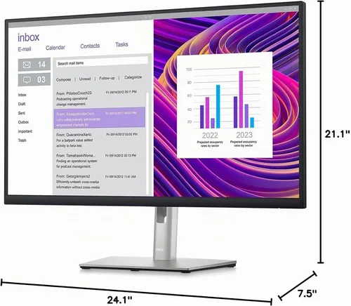Vista 9 de Dell P2723DE 27" QHD WLED LCD Monitor - 16:9 - Negro, Plata