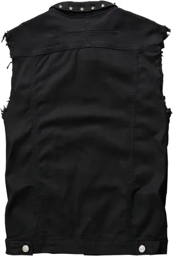 Vista 2 de DSDZ Chaleco de mezclilla punk para hombre Chaquetas sin mangas con remaches