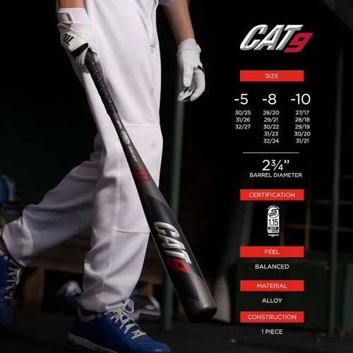 Vista 2 de Marucci CAT9 USSSA Senior League Bate de béisbol de metal, barril de 2 3/4 pulgadas