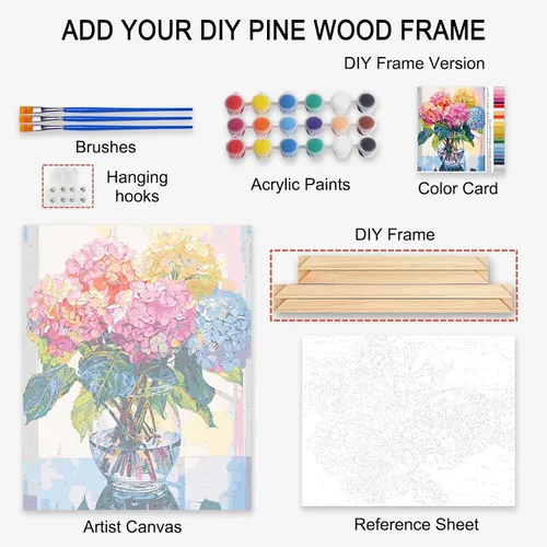 Vista 5 de Tucocoo Divertidos kits de pintura colorida de mono por números con pinceles y pigmento acrílico sobre lienzo para adultos, imagen de copa