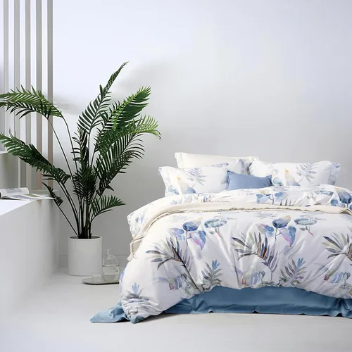 Vista 39 de MILDLY Juego de funda nórdica floral de mármol azul y verde acuarela 3