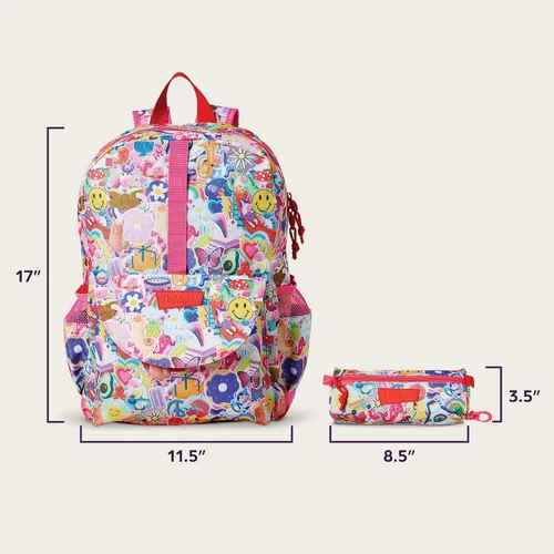 Vista 2 de Highlights - Paquete de suministros escolares de unicornio para niños, paquete de 3 piezas con mochila de unicornio de 17 pulgadas, estuche