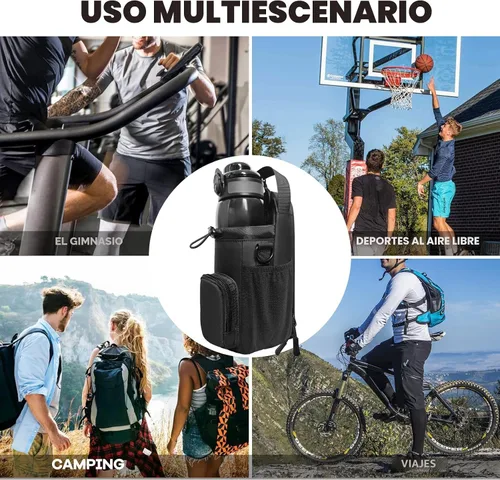 Vista 6 de Bolsa magnética de gimnasio para hombres y mujeres, soporte magnético para botella de agua para gimnasio, bolsa de gimnasio pequeña, regalos de Negro