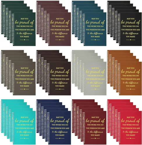 Vista 10 de 12 cuadernos en espiral inspiradores A5, regalo de agradecimiento a granel, bloc de notas motivacionales de 6 x 8 pulgadas, 100 páginas/50 hojas