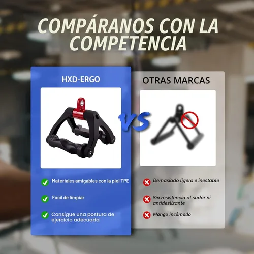 Vista 8 de HXD-ERGO Mango doble D para máquina de cable, accesorio ergonómico de cable con mango de fila, agarre de barra triangular en V, accesorios