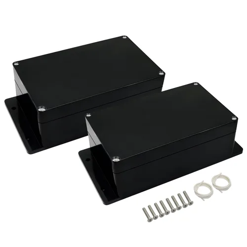 Vista 9 de Caja de conexiones impermeable a prueba de polvo IP65 de plástico ABS, proyecto eléctrico universal con oreja fija, color negro, 3.26"x 2.28"x 1.29