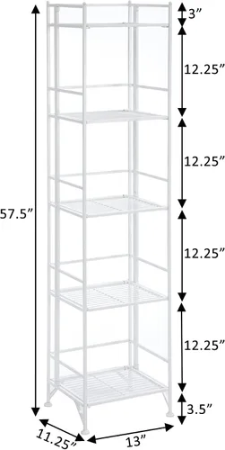 Vista 3 de Convenience Concepts Designs2Go - Estante para almacenamiento extra de 2 pisos, metal, plegable, Metal, Blanco