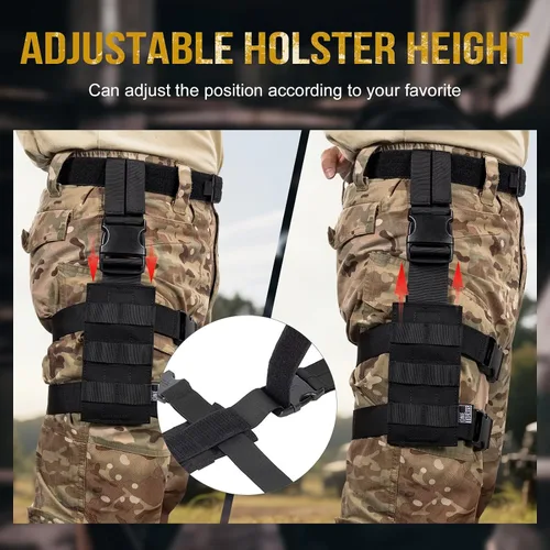 Vista 3 de OneTigris Mini Molle Panel for Tools, Drop Leg Platform Minimalist Adjustable Thigh Rig for Flashlight