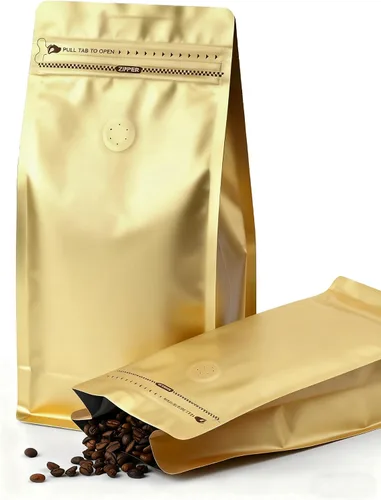 Vista 9 de FireKylin 50 piezas de bolsas de café con válvula, (8 onzas, 0.5 libras) Bolsas de pie resellables con ventilación, bolsas de almacenamiento